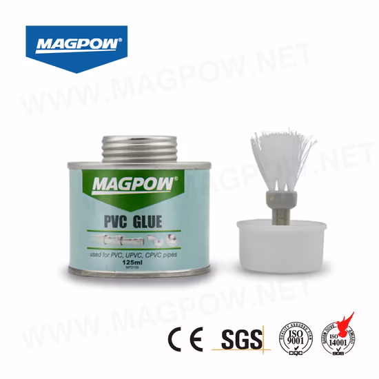 Cimento de cola de PVC CPVC UPVC de corpo pesado totalmente transparente 125 ml