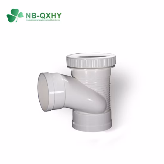 PVC/UPVC silenciador dreno T DWV/encaixe de tubo cruzado com faixa de borracha EPDM